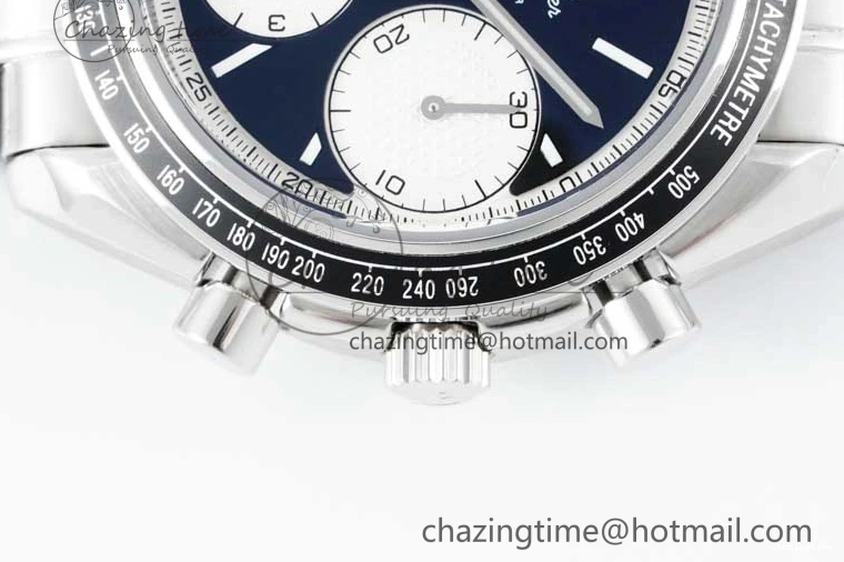 0403 Speedmaster Racing Master SS HKF Best Edition Black White Dial on SS Bracelet A Upgraded 7807